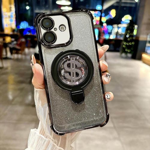 Estuche para Teléfono con Soporte Magsafe y Película para Lente iPhone 16 (Negro)