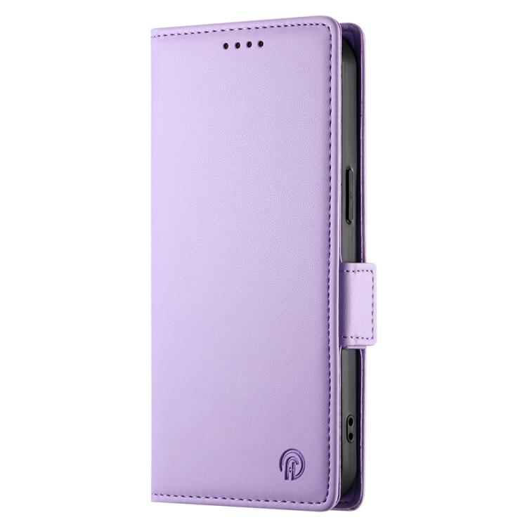 Funda de cuero esmerilado magnético con hebilla lateral para Huawei Nova 14 Ultra (morado)