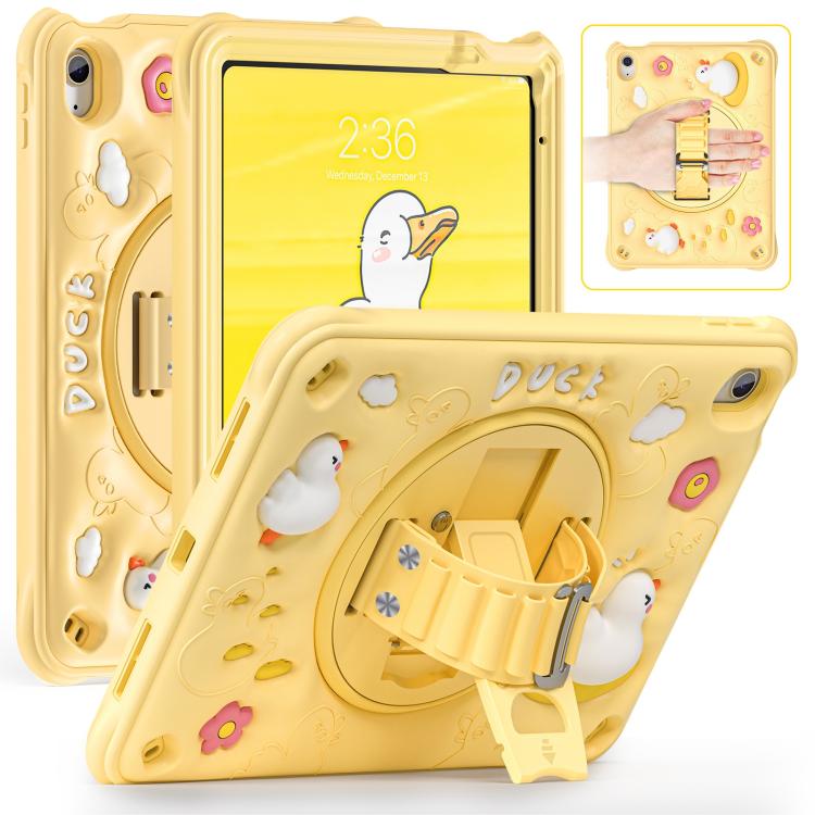 Funda Híbrida Silicona Soporte Giratorio para iPad 10.ª Generación (2022) 10,9 Pulgadas (Amarillo)
