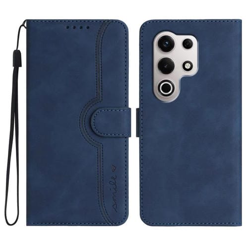 Funda de Piel para Teléfono Itel S25 Ultra con Diseño de Corazón (Azul Real)