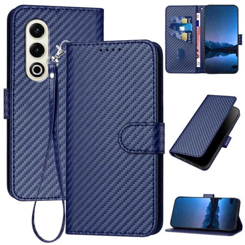 Funda de Cuero con Hebilla de Fibra de Carbono para Itel S25 Yx0070 con CordĂłn (Azul Real)