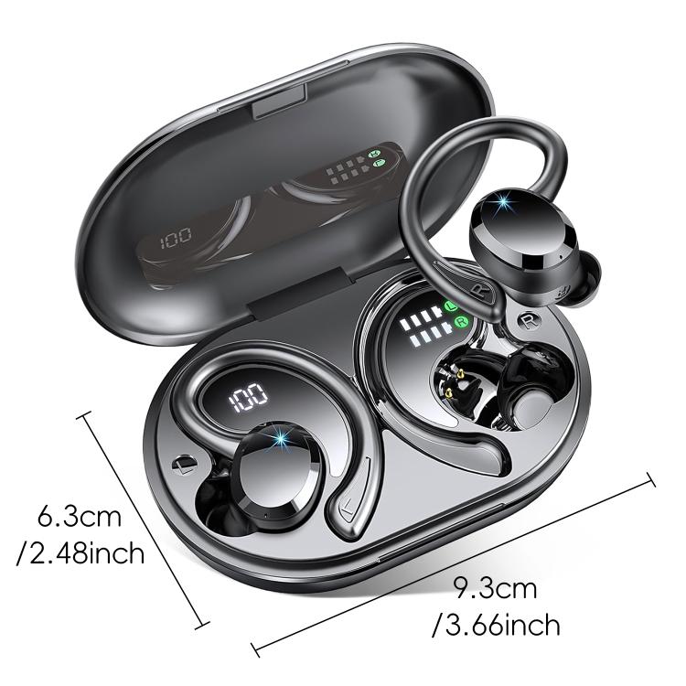 Auriculares inalámbricos Bluetooth Q38 con pantalla digital Led montados en la oreja (Púrpura)