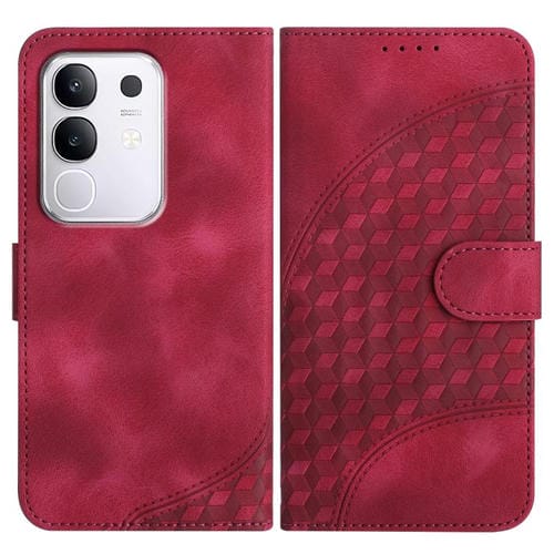 Funda de Cuero con Relieve de Cabeza de Elefante y Cordón para Vivo Y29 4G (Rosa)