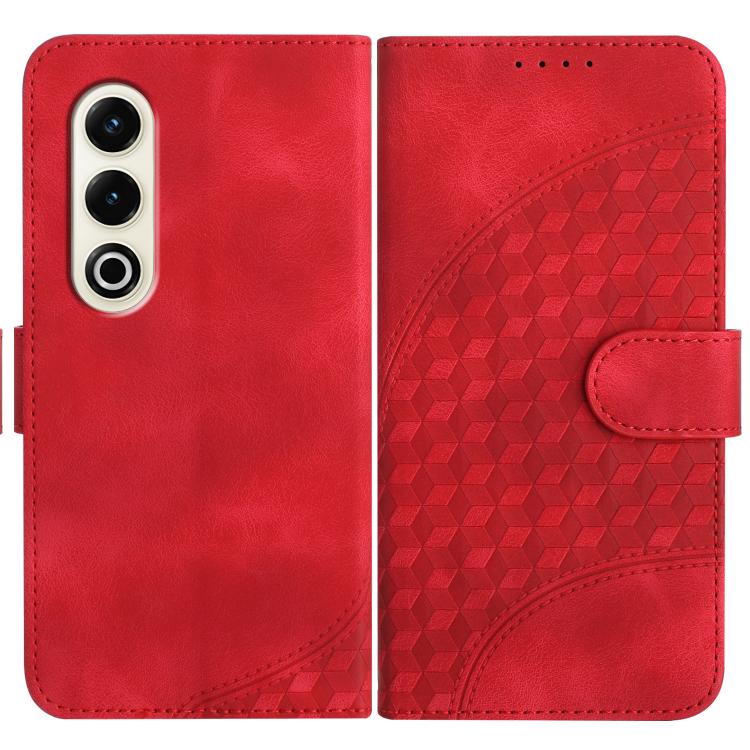 Funda de Cuero con Relieve Cabeza de Elefante para Itel S25 con Cordón (Rojo)