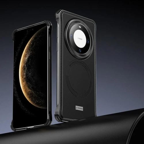 Funda de Cuero Magsafe para Huawei Mate 60 sin Marco de Metal (Negra)