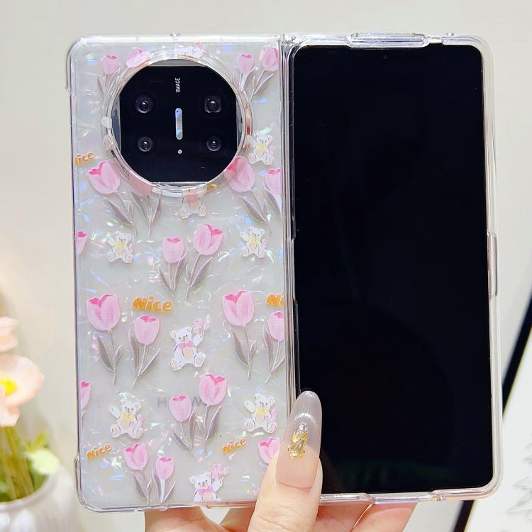 Funda Protectora Huawei Mate Xt Diseño Flores Textura Carcasa (Tulipán)