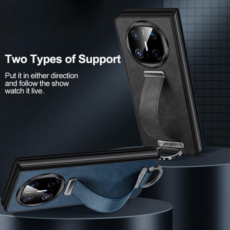 Funda para TelĂ©fono Huawei Mate X6 Textura Cuero HĂbrido Sulada a Prueba de Golpes (Verde)