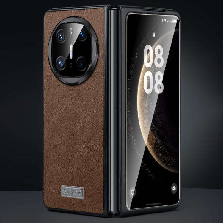 Funda de Cuero HĂbrida TPU a Prueba de Golpes para Huawei Mate X6 Sulada (MarrĂłn)