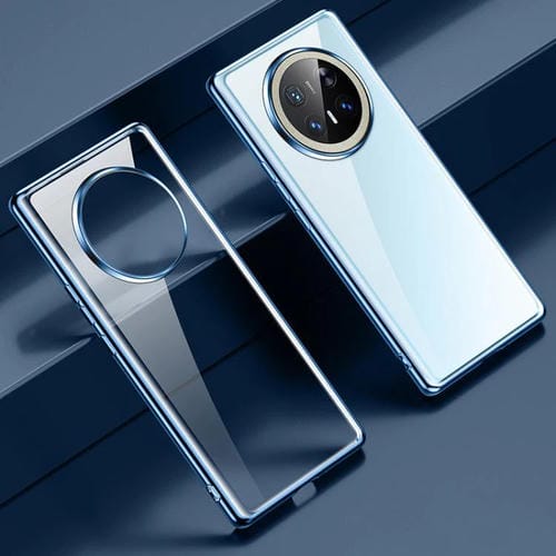 Funda HĂbrida TPU con Borde de Silicona para Huawei Mate 70 Pro y Mate 70 Pro+ (Azul)