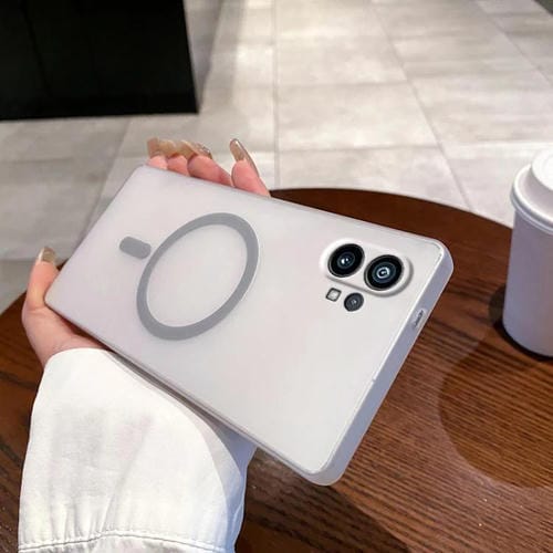 Estuche para telĂ©fono Nothing Phone 1 con protecciĂłn contra frĂo, orificios finos y Magsafe (Gris Titanio)