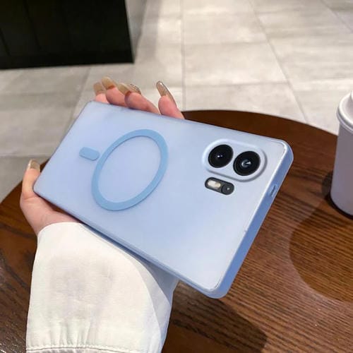 Estuche para TelĂ©fono Nothing Phone 2 ProtecciĂłn Contra FrĂo y Hielo PC Magsafe (Azul Transparente)