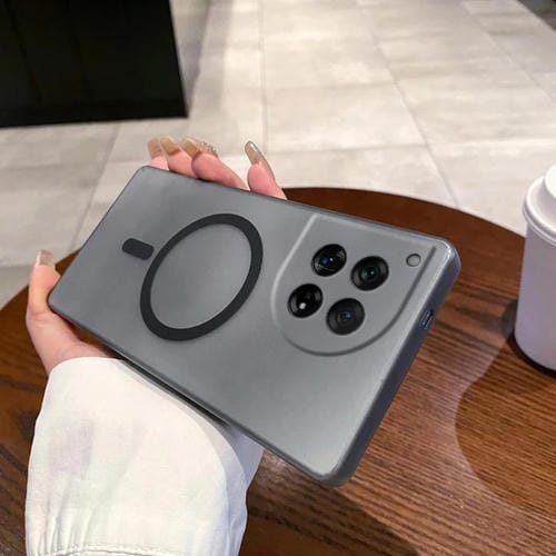 Funda para Teléfono OnePlus 12 con Protección Contra Frío y Hielo (Transparente y Negra)