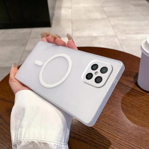 Funda para Teléfono Huawei Nova 8 Se con Orificio Fino y Protección Contra Niebla y Hielo Magsafe (Blanca)