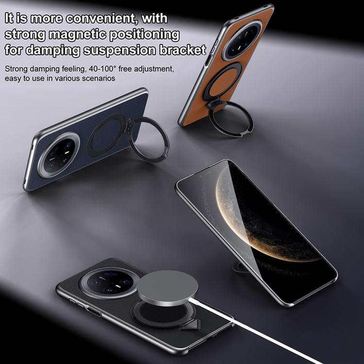 Funda para Teléfono Sulada con Soporte Magnético Magsafe de Cuero para Huawei Mate 70 (Verde)