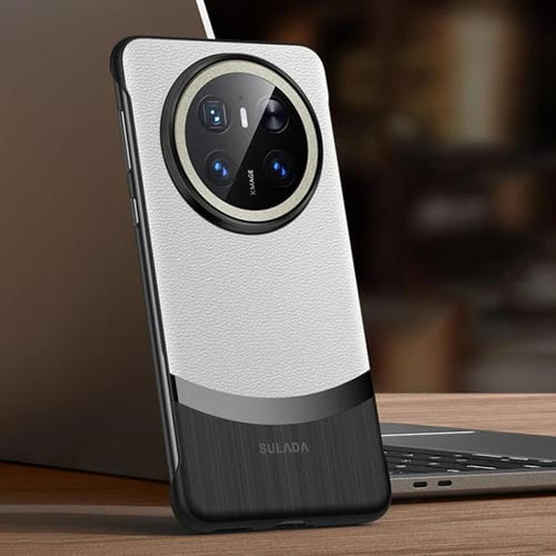 Funda HĂbrida Cuero de Vaca sin Marco para Huawei Mate 70 Sulada (Blanca)