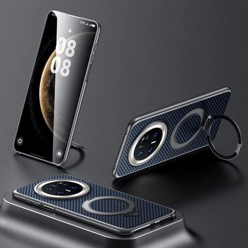 Funda para Teléfono Huawei Mate 70 Pro / Mate 70 Pro+ con Soporte Magnético Magsafe y Textura Kevlar (Azul)