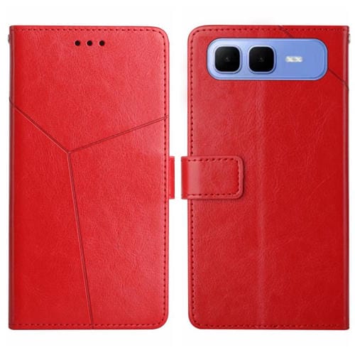 Funda de cuero con tapa en forma de Y para Infinix Smart 10 Plus 4G (roja)