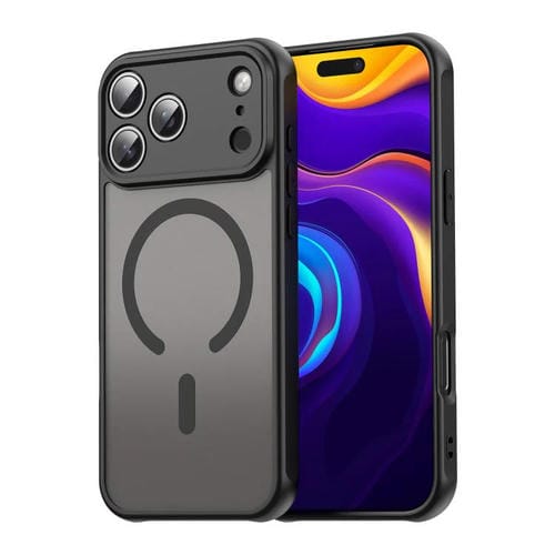 Funda híbrida de TPU y PC esmerilada Magsafe para iPhone 17 Pro Max Fan Dun Series (negra)