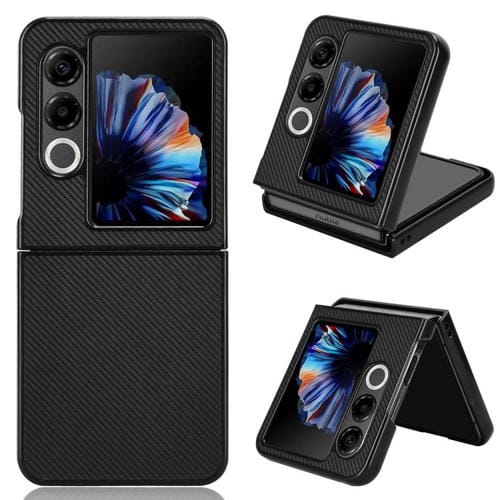 Funda Cuero Sintético ZTE Nubia Flip2 Textura Fibra de Carbono (Negro)