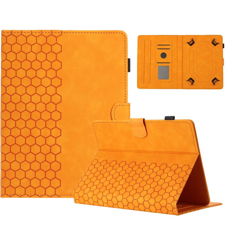 Funda para Tableta Inteligente Cuero con Relieve Panal 8 Pulgadas (Amarilla)