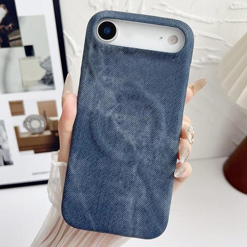 Funda magnética de PC y PU para iPhone 17 Air Denim MagSafe (azul oscuro)
