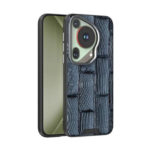 Funda de Piel Auténtica Magsafe con Micrograbado 6D para Huawei Pura 70 Ultra Beest (Azul)