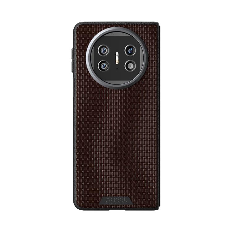 Funda de Cuero con Micro Relieve 6D y Magsafe para Huawei Mate X5 (Marrón)