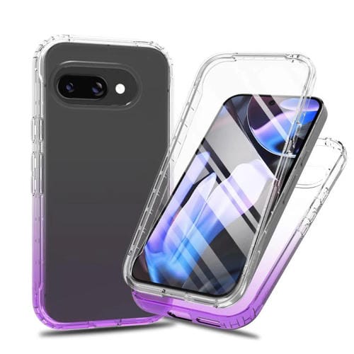 Funda Protectora Transparente para Google Pixel 9A con Película de Pet (Morada)