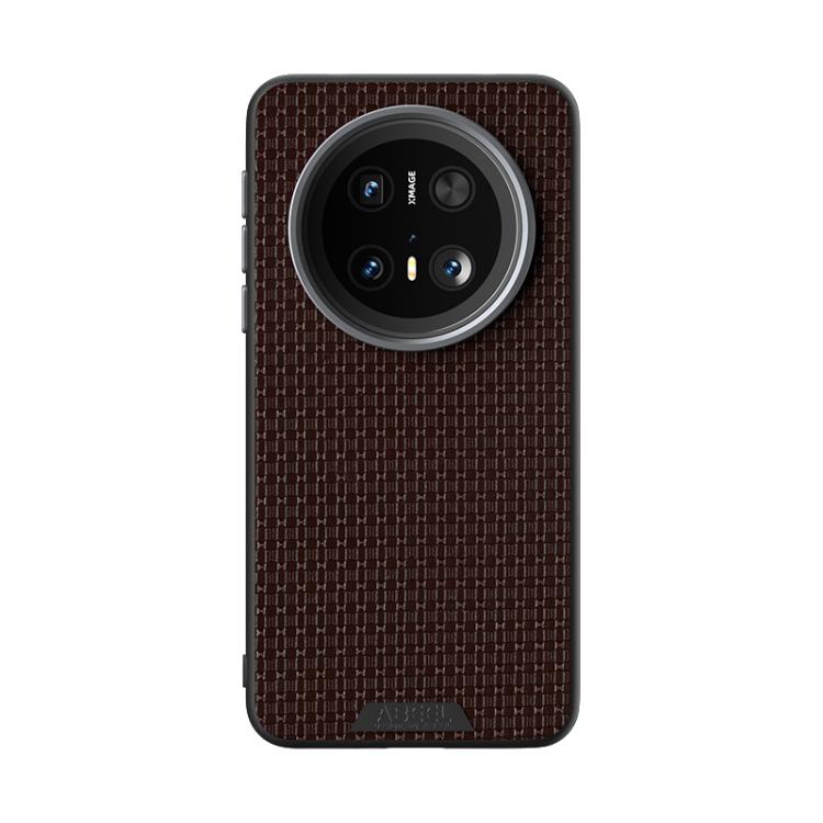 Funda de Cuero Micro Relieve 6D Abeel Ruyi para Huawei Mate 70 (Marrón)