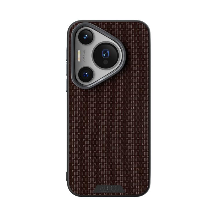 Funda de Cuero con Micro Relieve 6D y Magsafe para Huawei Pura 70 Abeel Ruyi (Marrón)