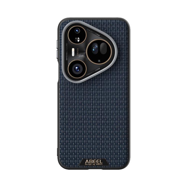 Funda de cuero con micro relieve MagSafe 6D para Huawei Pura 80 Ultra 5G (azul)