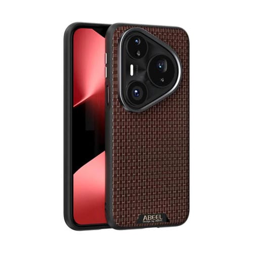 Funda de cuero con micro relieve 6D y MagSafe para Huawei Pura 80 Pro 5G / 80 Pro+ 5G (marrón)
