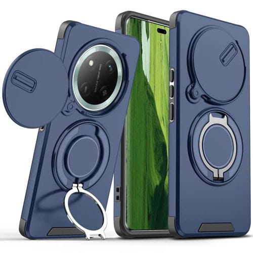 Funda Deslizante con Anillo Protector Cámara para Honor X60 Pro (Azul)