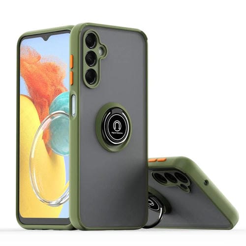 Funda de TPU + PC con anillo para Samsung Galaxy M54 5G Q Shadow 1 Series (verde militar)