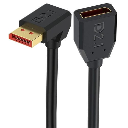 Cable Adaptador Extensión DisplayPort DP2.1 Macho a Hembra 52 Gbps 16K 30 Hz 50 cm (Negro)
