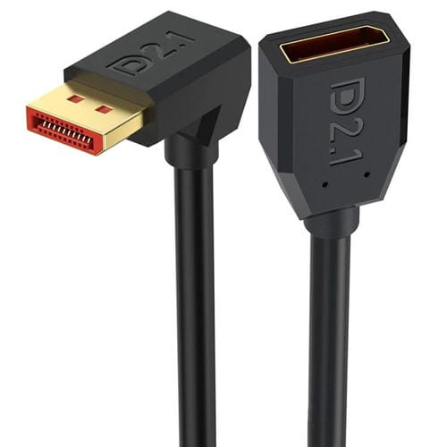 Cable Adaptador Extensión DisplayPort DP2.1 Macho a Hembra 52 Gbps 16K 30 Hz 50 cm (Negro)