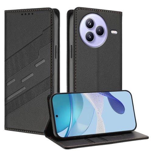 Funda de cuero retro con relieve para Xiaomi Civi 5 Pro (negro)