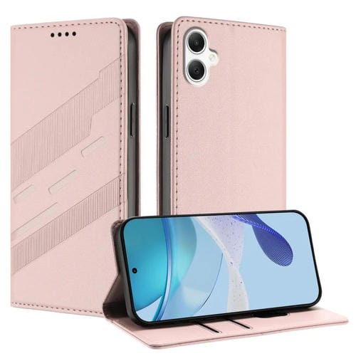 Funda de cuero retro con relieve para Samsung Galaxy A07 4G (rosa)