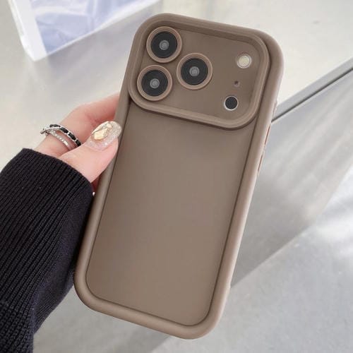 Funda de TPU con marco esmerilado y orificio preciso para iPhone 17 Pro Max (café)