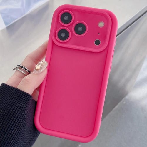 Funda de TPU con marco esmerilado y orificio preciso para iPhone 17 Pro Max (rosa rojo)