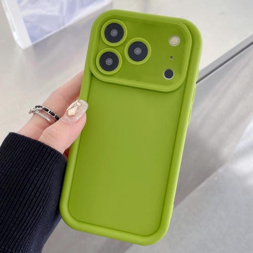 Funda de TPU con marco esmerilado y orificio preciso para iPhone 17 Pro (verde fluorescente)