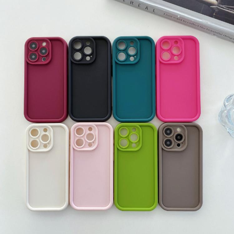 Funda de TPU con marco esmerilado y orificio preciso para iPhone 16e (azul oscuro)