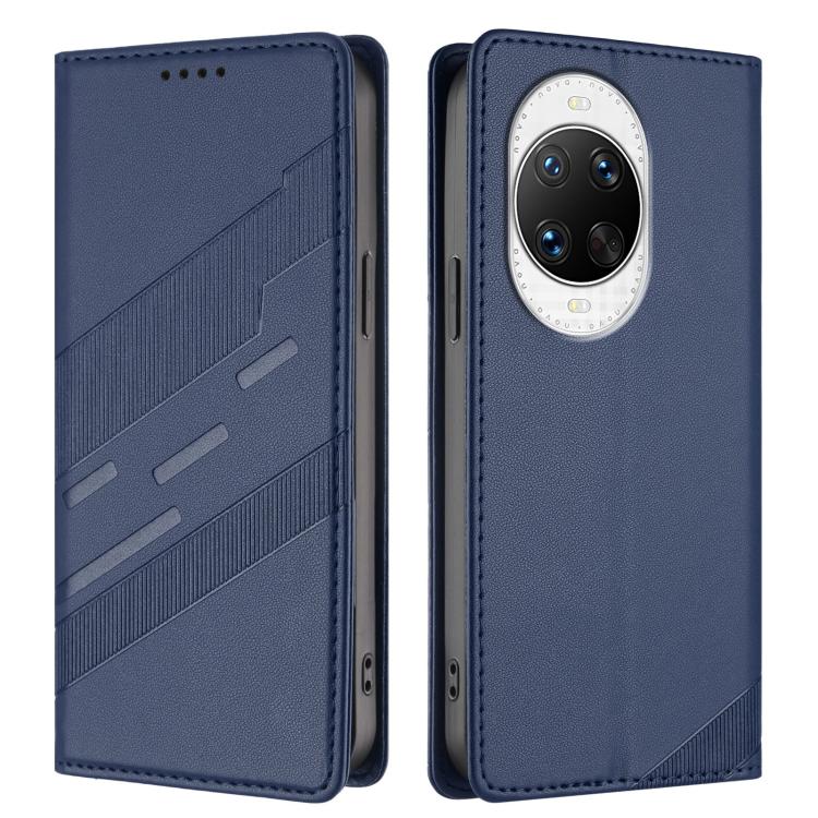 Funda de cuero retro con relieve para Huawei nova 14 Pro (azul oscuro)