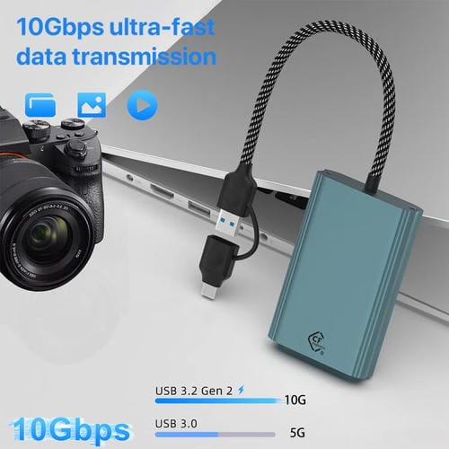 Lector de Tarjetas Tipo C USB a Cfexpress Tipo B (Verde)