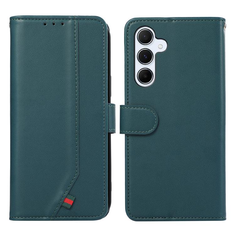 Funda de cuero ABEEL con textura delicada y RFID para Samsung Galaxy S25 FE 5G (verde)