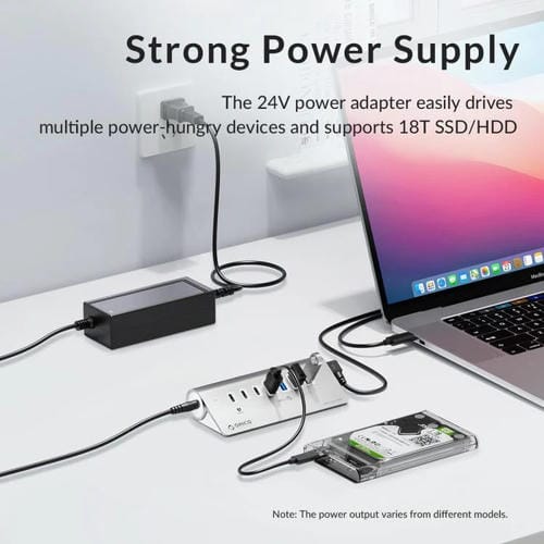 Concentrador de Acoplamiento Orico M3U7-G2 7 en 1 Tipo-C a USB 3.2 (Plateado)