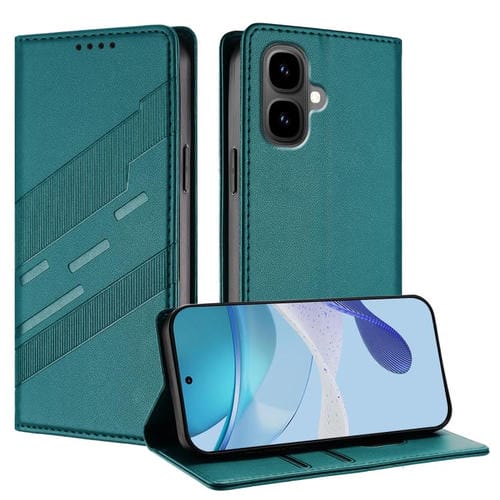 Funda de cuero retro con relieve para Infinix Smart 10 4G (verde oscuro)