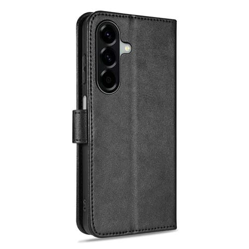 Funda de piel de oveja con tapa AZNS para Samsung Galaxy A17 5G (negra)
