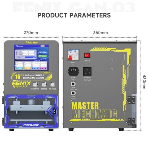 Machine Laminator Mechanic Gan-03 Fenix 16 Pouces Prise UE