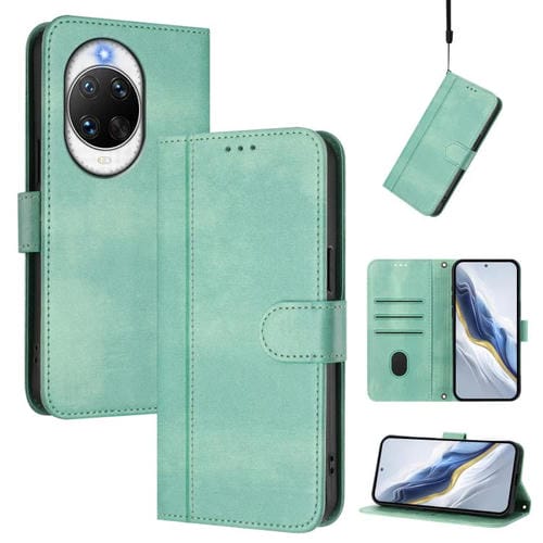 Funda de cuero retro con hebilla para Huawei Nova 14 Ultra (verde menta)
